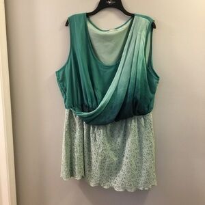 Brylane Collection by OSP shades of green dress Woman’s size 26W lined